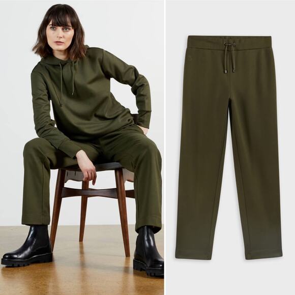Ted Baker Vveria Relaxed Side Trim Jersey Knit Jogger Pant Olive size 2 US 6 NWT - Picture 1 of 12